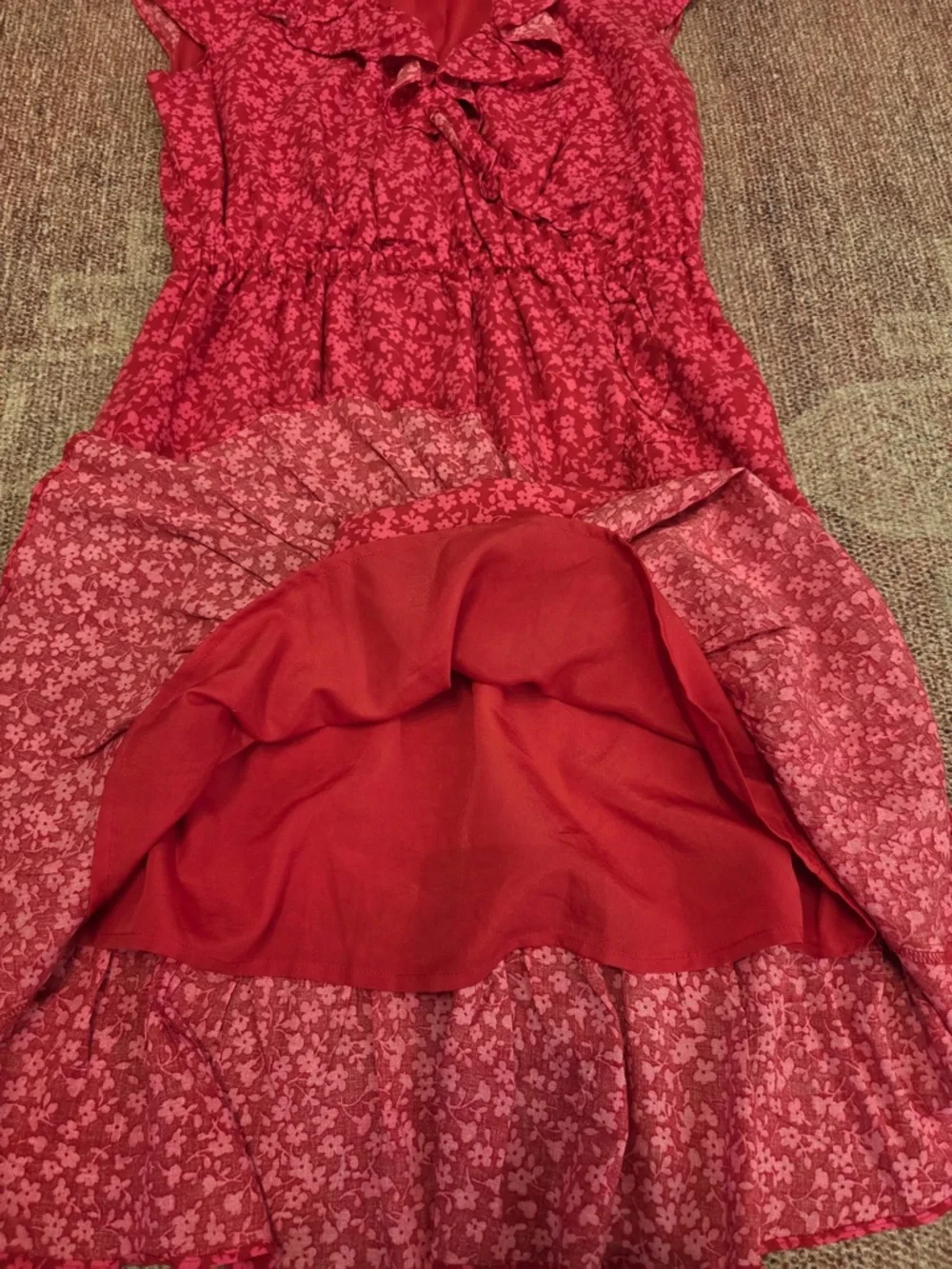 J. Crew V-Neck Ruffle mini faux wrap Dress Tossed Bouquet Print Sz 0 floral